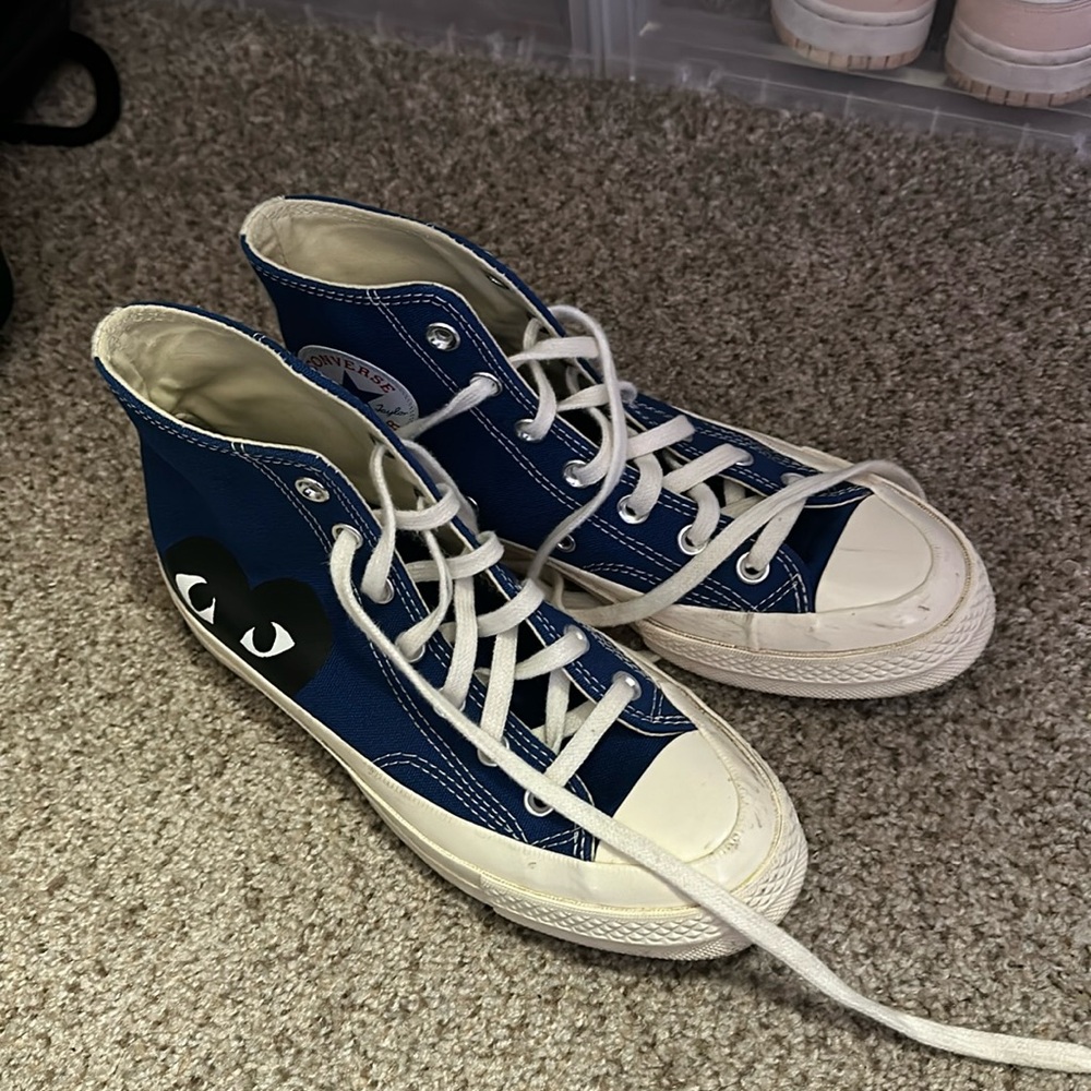 CDG converse. Size 7. Used. Blue high tops